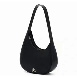 Aupen Black Ambition Logo Gold Hardware Mini Crossbody Bag